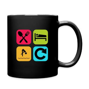 Manger Dormir Plongée Répéter Citation drôle Scuba - Mug uni - noir - Droite