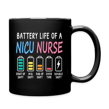 Battery Level of a Neonatal Caregiver Humor - Full Colour Mug - black - Right