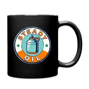 Steady Oil Vintage-Abzeichen - Tasse einfarbig - Schwarz - Rechts