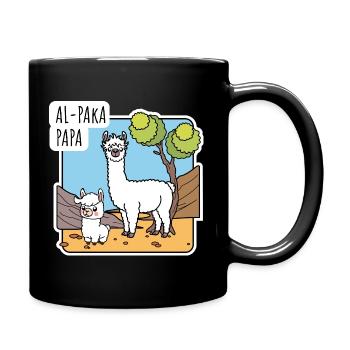 Papa alpaga avec fils alpaga, ou lama ? - Mug uni - noir - Droite