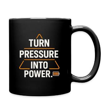 Druck zu Power verwandeln - Tasse einfarbig - Schwarz - Rechts