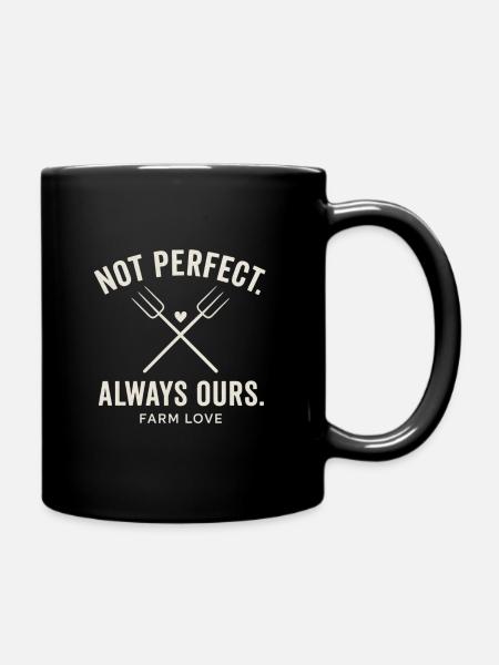 Not Perfect Farm Love - Full Colour Mug - black