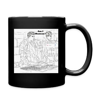 Humain ou robot - Mug uni - noir - Droite