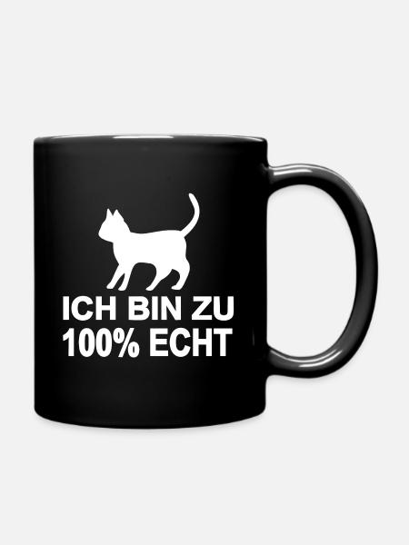 Katze - Tasse einfarbig - Schwarz