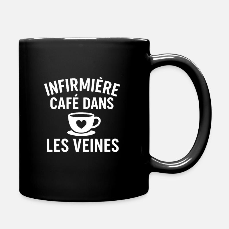 Infirmière Café dans les Veines - Mug uni - noir