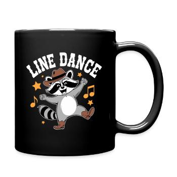 Line Dance Raccoon Groove - Full Colour Mug - black - Right