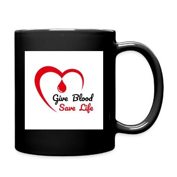 Blood Donation Heart Emblem - Full Colour Mug - black - Right