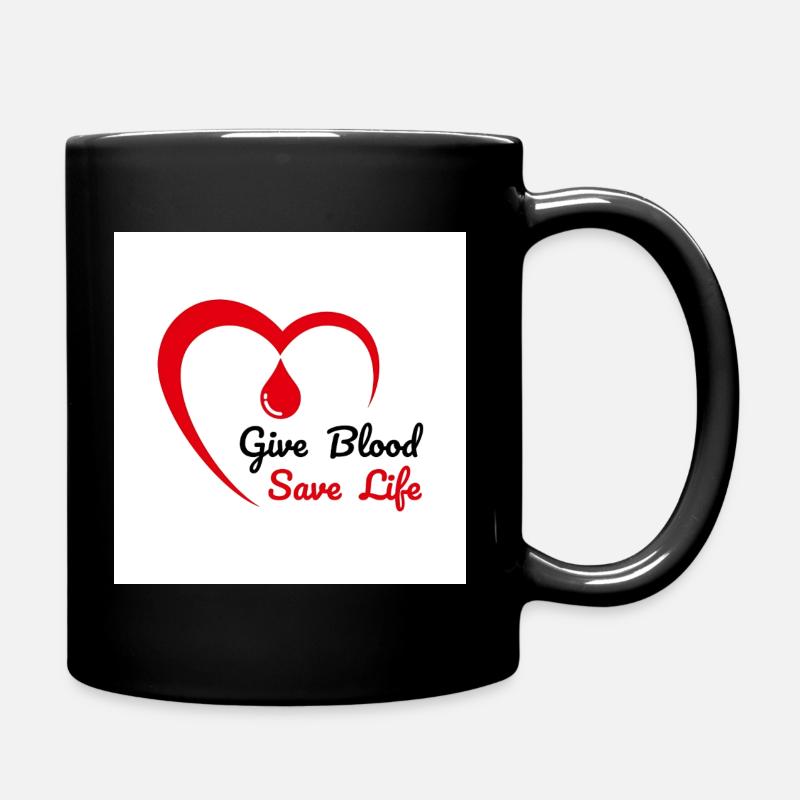 Herz-Emblem zur Blutspende - Tasse einfarbig - Schwarz