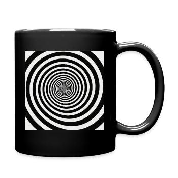 Hypnotische schwarz-weiße Spirale - Tasse einfarbig - Schwarz - Rechts