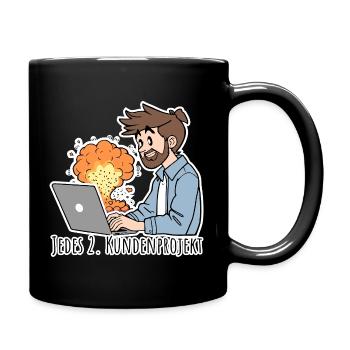 Every second customer project ends in CHAOS! - Full Colour Mug - black - Right