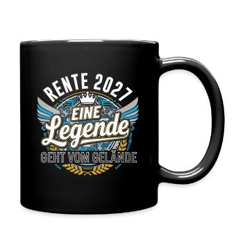 Rente 2027 Rentner Rentnerin Legende Ruhestand - Tasse einfarbig - Schwarz - Rechts
