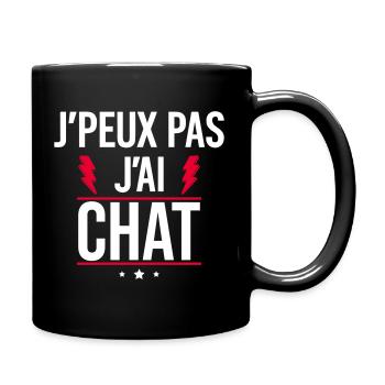 J’peux pas j’ai chat Humour Chat - Mug uni - noir - Droite