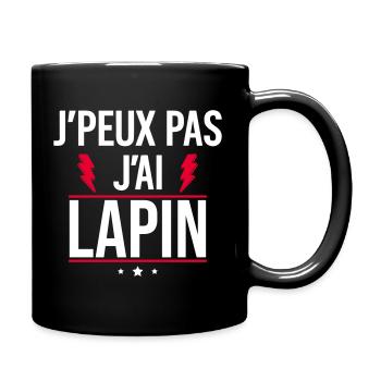 I Can't I Have Rabbit Humor Rabbit - Full Colour Mug - black - Right