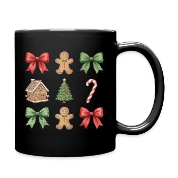 Winter Whimsy Christmas Motifs Parade - Full Colour Mug - black - Right