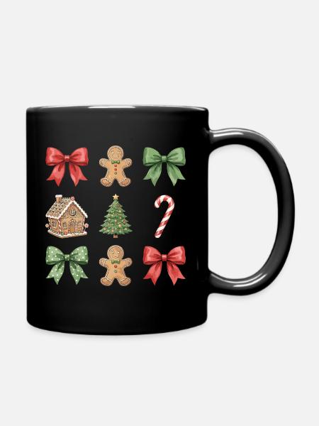 Winter Whimsy Christmas Motifs Parade - Full Colour Mug - black