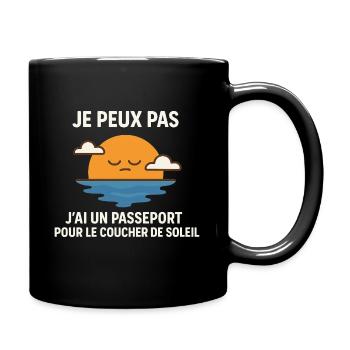 I can't, I have a passport to sleep him... - Full Colour Mug - black - Right
