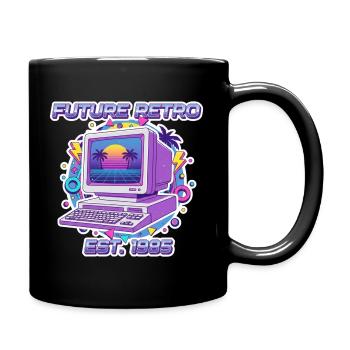 Future Retro 1985 – Vintage Computer Design - Tasse einfarbig - Schwarz - Rechts