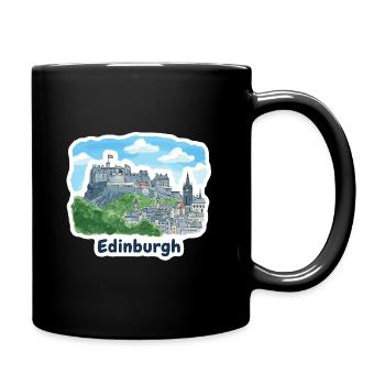 Edinburgh Castle Skyline Schottland Souvenirkunst - Tasse einfarbig - Schwarz - Rechts