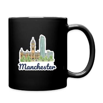 Silhouette de la ville de Manchester Town Hall Beetham Œuvres d’art - Mug uni - noir - Droite