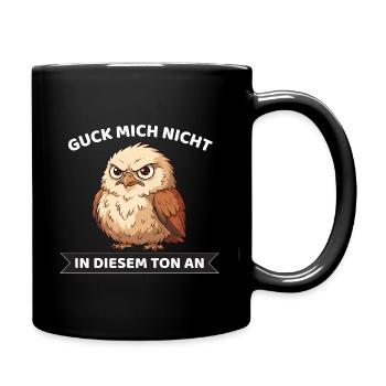 Ne me regarde pas sur ce ton, chouette qui dit - Mug uni - noir - Droite