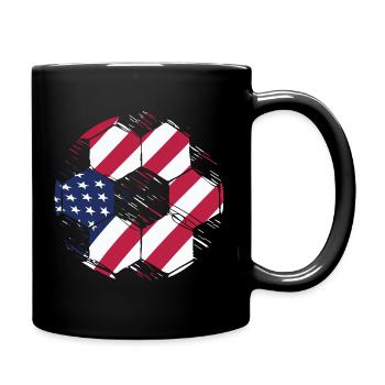 Patriotic Soccer Ball American Flag USA Sports Gif - Full Colour Mug - black - Right