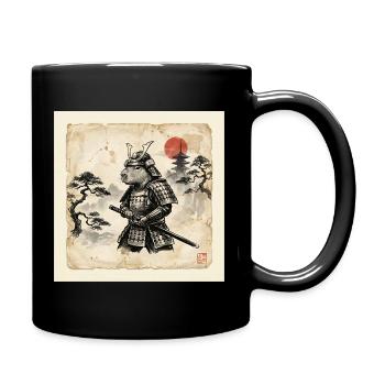 Capybara Samurai Japanese Warrior - Full Colour Mug - black - Right