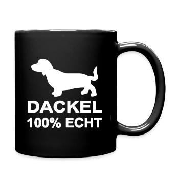 Dackel - Tasse einfarbig - Schwarz - Rechts