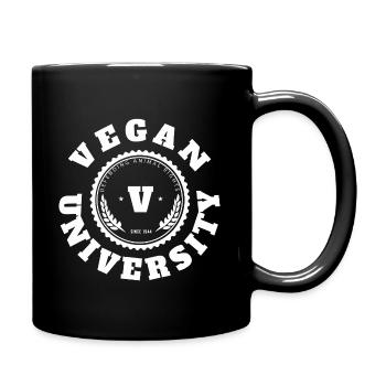 Vegan University Logo College Style - Full Colour Mug - black - Right