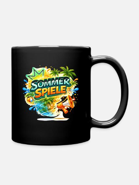 Sommer Spiele Palmenfarben - Tasse einfarbig - Schwarz