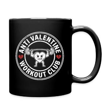 Club d’entraînement anti-Saint-Valentin Drôle Anti Valentine - Mug uni - noir - Droite