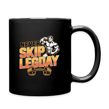 Never skip Leg Day - Deutsche Fitness Memes - Full Colour Mug - black - Right
