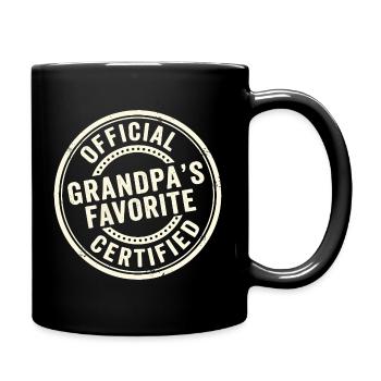 Favourite grandchild Official grandpa's favourite - Full Colour Mug - black - Right