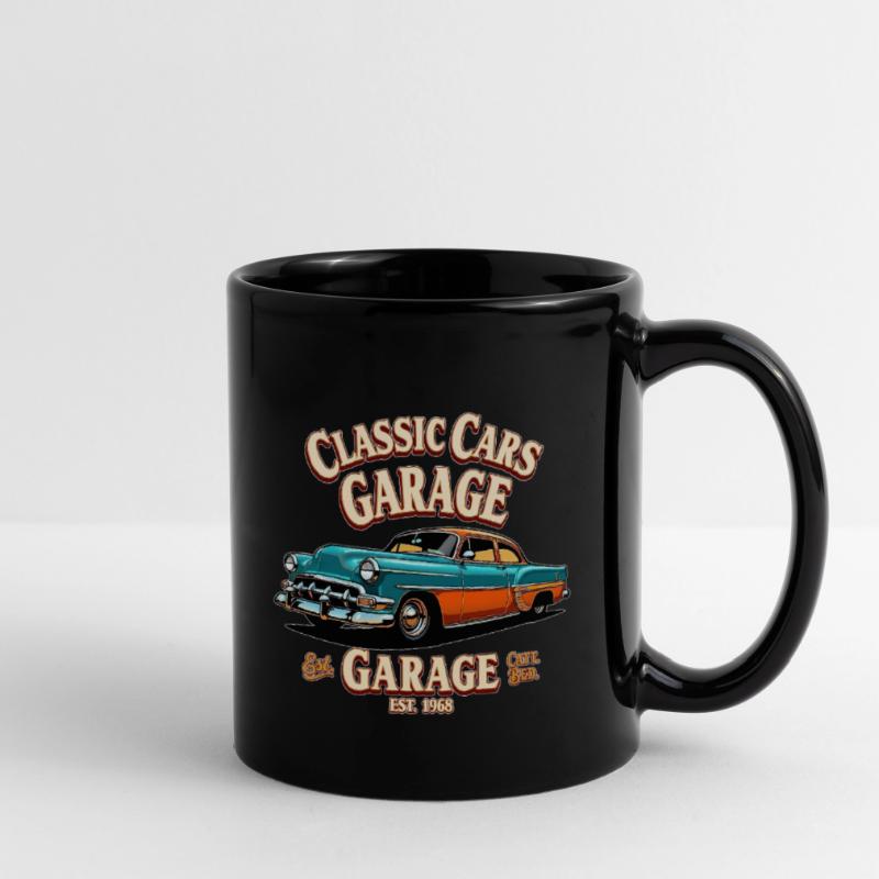 Impression de garage de voitures classiques Mug uni
