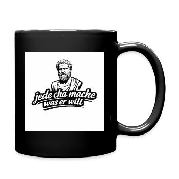 Jede Cha Mache Was Er Will - Tasse einfarbig - Schwarz - Rechts