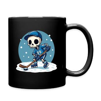 Skelett Eishockeyspieler Nummer 99 Wintersport - Full Colour Mug - black - Right