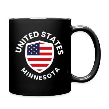 Patriotic USA Minnesota Shield Design - Full Colour Mug - black - Right
