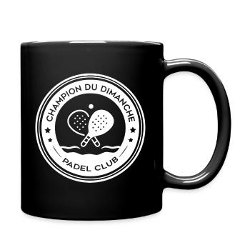 Sonntags-Champion-Padel-Abzeichen - Tasse einfarbig - Schwarz - Rechts