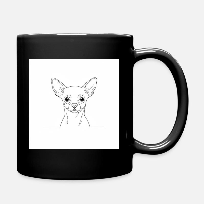 Chihuahua Lines Minimal - Full Colour Mug - black