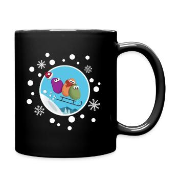 Winter Sledging Humor Thrills and Magic - Full Colour Mug - black - Right