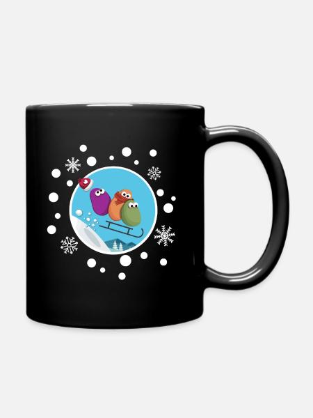 Luge d’Hiver Humour Frissons et Magie - Mug uni - noir