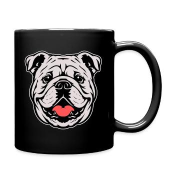 Bulldog Head Illustration - Full Colour Mug - black - Right