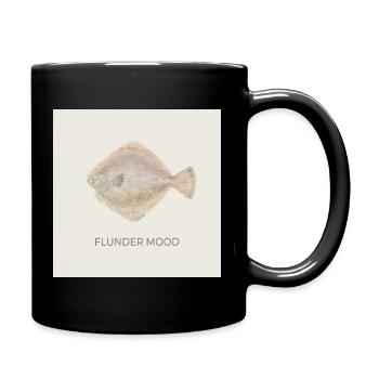 Flounder Mood – Funny Fish Humor - Full Colour Mug - black - Right