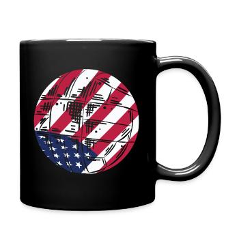 USA Flag Volleyball Patriotic American Sports Gift - Full Colour Mug - black - Right