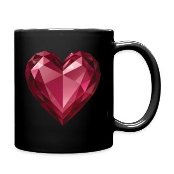 RUBIN HEART – Frieden und Liebe - Tasse einfarbig - Schwarz - Rechts