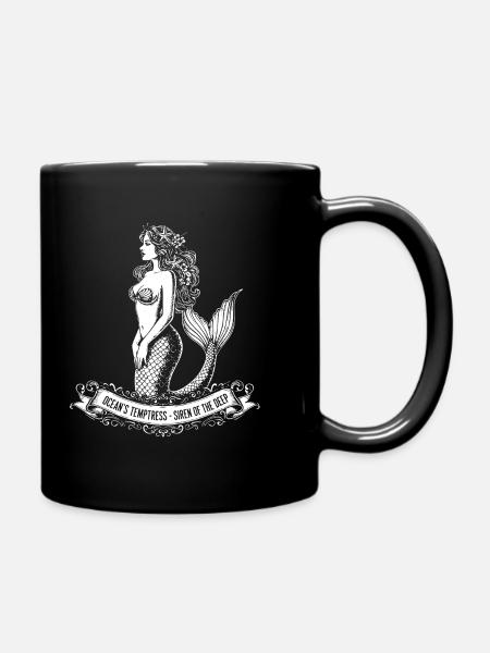 Belle illustration de silhouette de sirène - Mug uni - noir