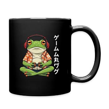 Hawaiianischer Gamer-Frosch - Tasse einfarbig - Schwarz - Rechts