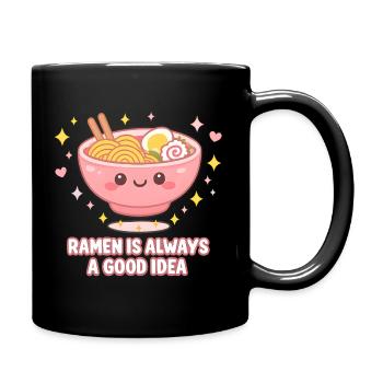 Ramen Nudeln Kawaii Anime - Tasse einfarbig - Schwarz - Rechts