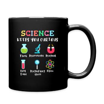 Science arouses curiosity - Full Colour Mug - black - Right