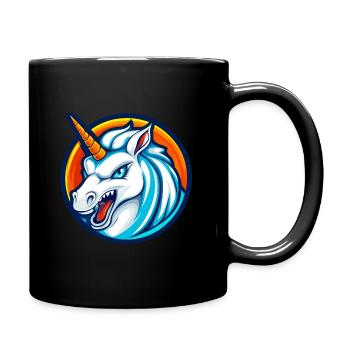 Savage Unicorn Esports Mascot Logo - Full Colour Mug - black - Right