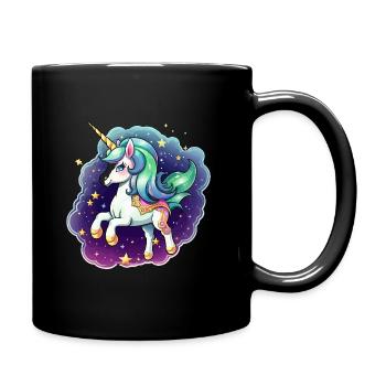 Licorne étoile dans une brume colorée - Mug uni - noir - Droite